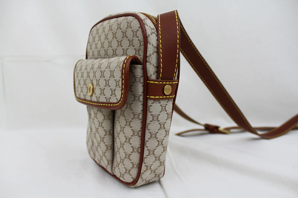 Celine Bag Beige Modern Shoulder Macadam Retro Brown